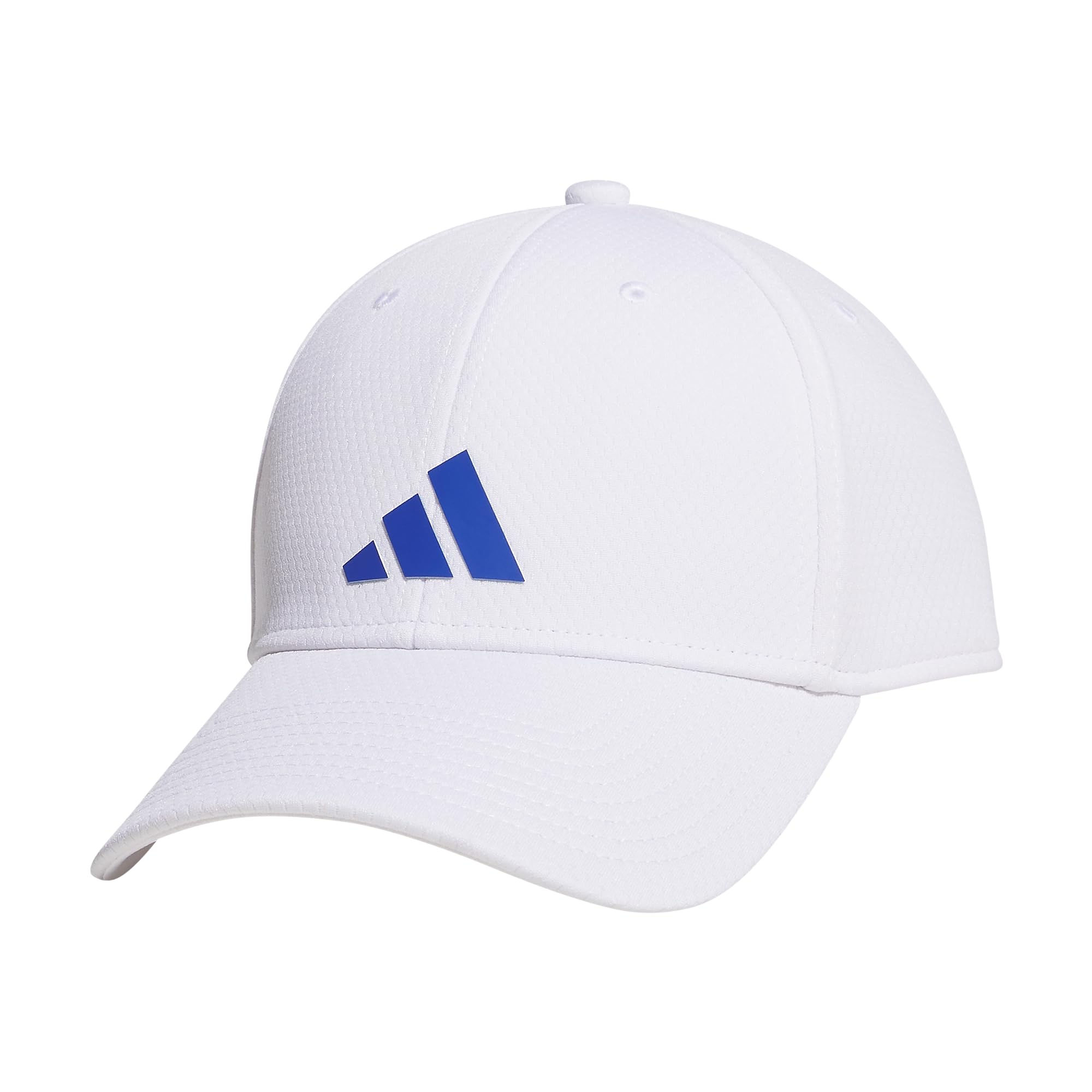 adidas Mens Pregame Structured Stretch Fit Cap White/Semi Lucid Blue Large-X-Lar