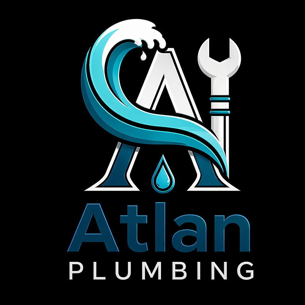 Atlan Plumbing installation services logo with wave and wrench