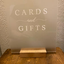 rental cards and gifts sign