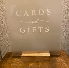 rental cards and gifts sign
