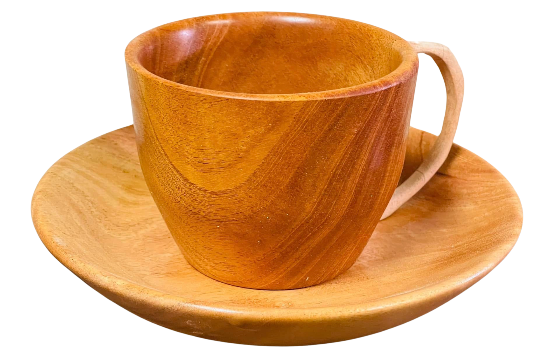 Kabaka Designs Custom Wood Turned Tea Cup and Saucer Set