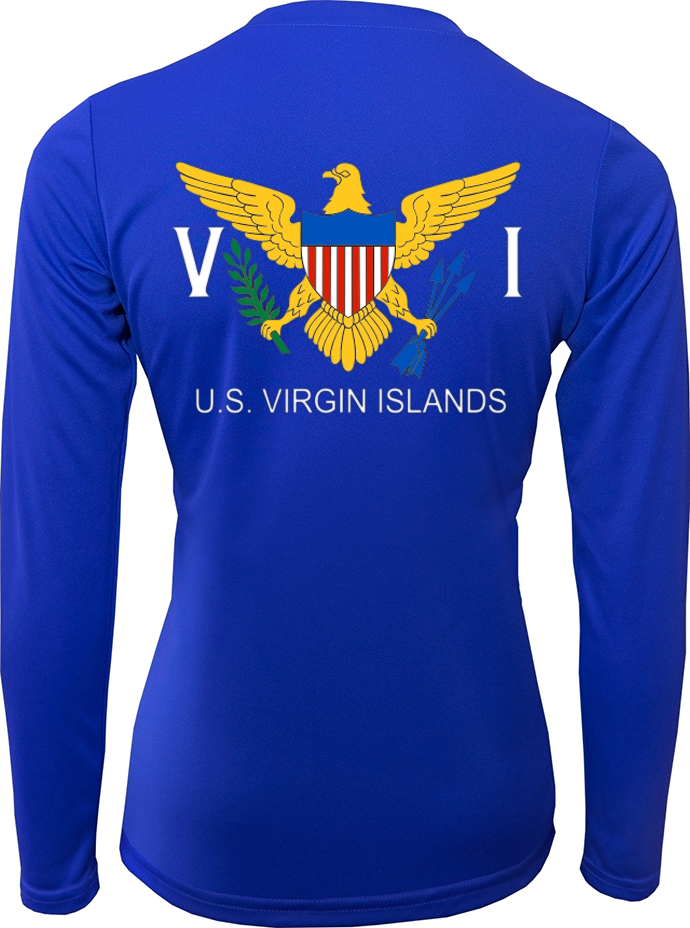 Thumbnail: U.S.V.I. Ladies Long Sleeve Rash Guard Blue Icon