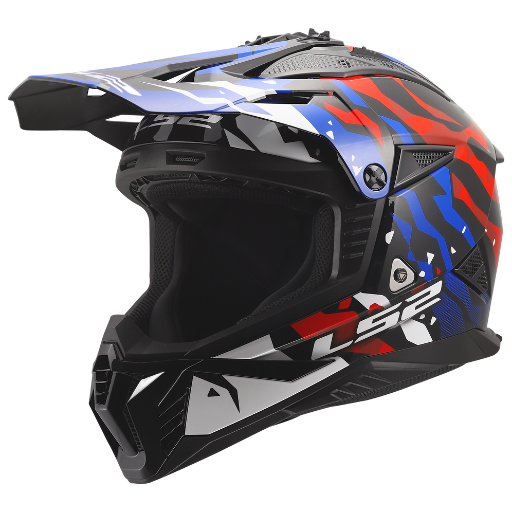 ls2 blue white red helmet Assault Racer CLOSEOUT White/Red/Blue / 2XL The LS2 Copter American Helmet L is an updated version of the ultra LS2 OF616 Airflow II Rush