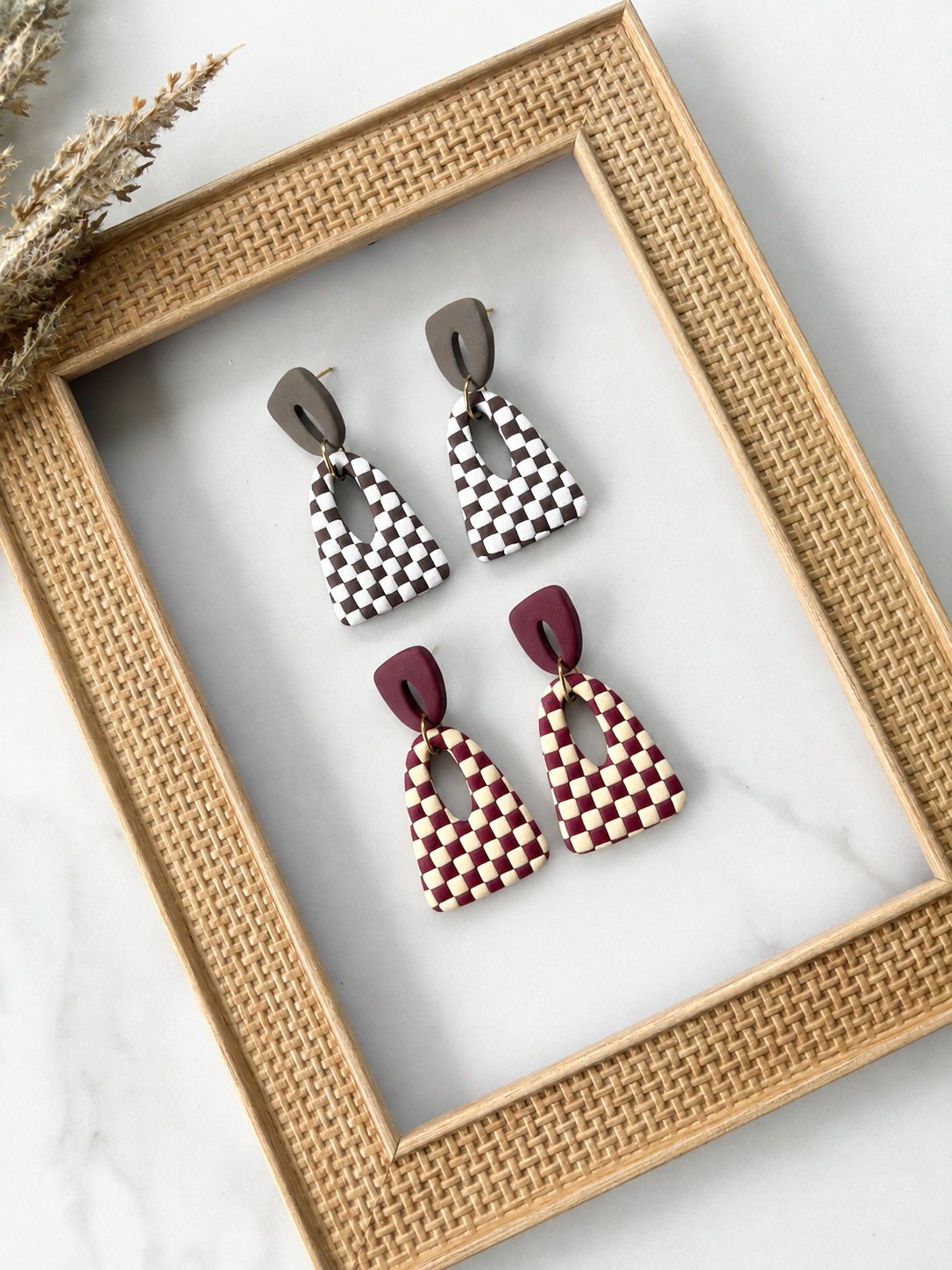 Checked Earings
