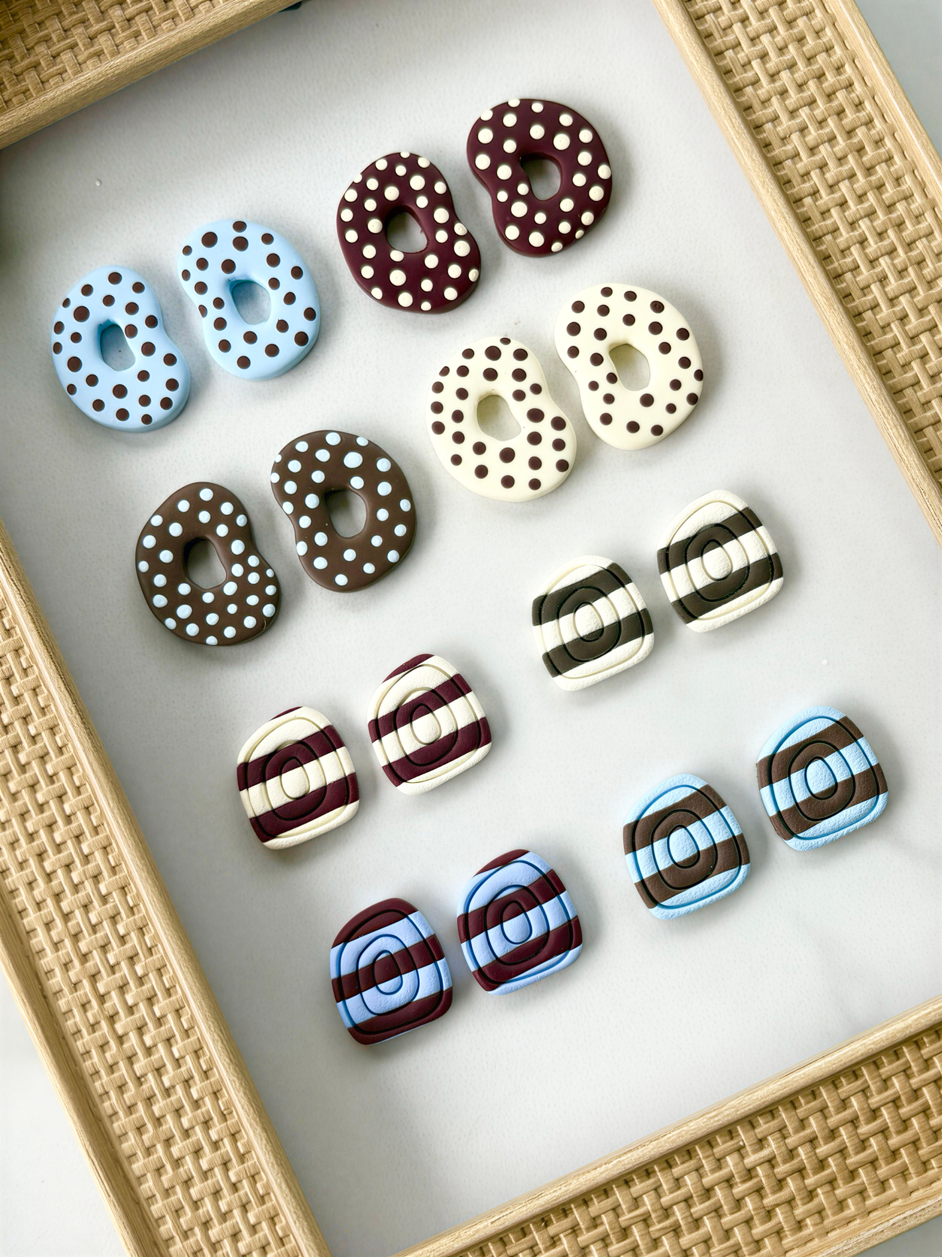 Polka Dots & Lines Studs