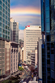 Lambton Quay Rainbow, Wellington. Landscape & Astro Photographer. Wellington, New Zealand.
