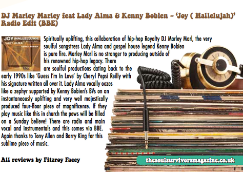 Lady Alma, Marley Marley  & Kenny Bobien 'Joy(Hallelujah)' record review out now on BBE
