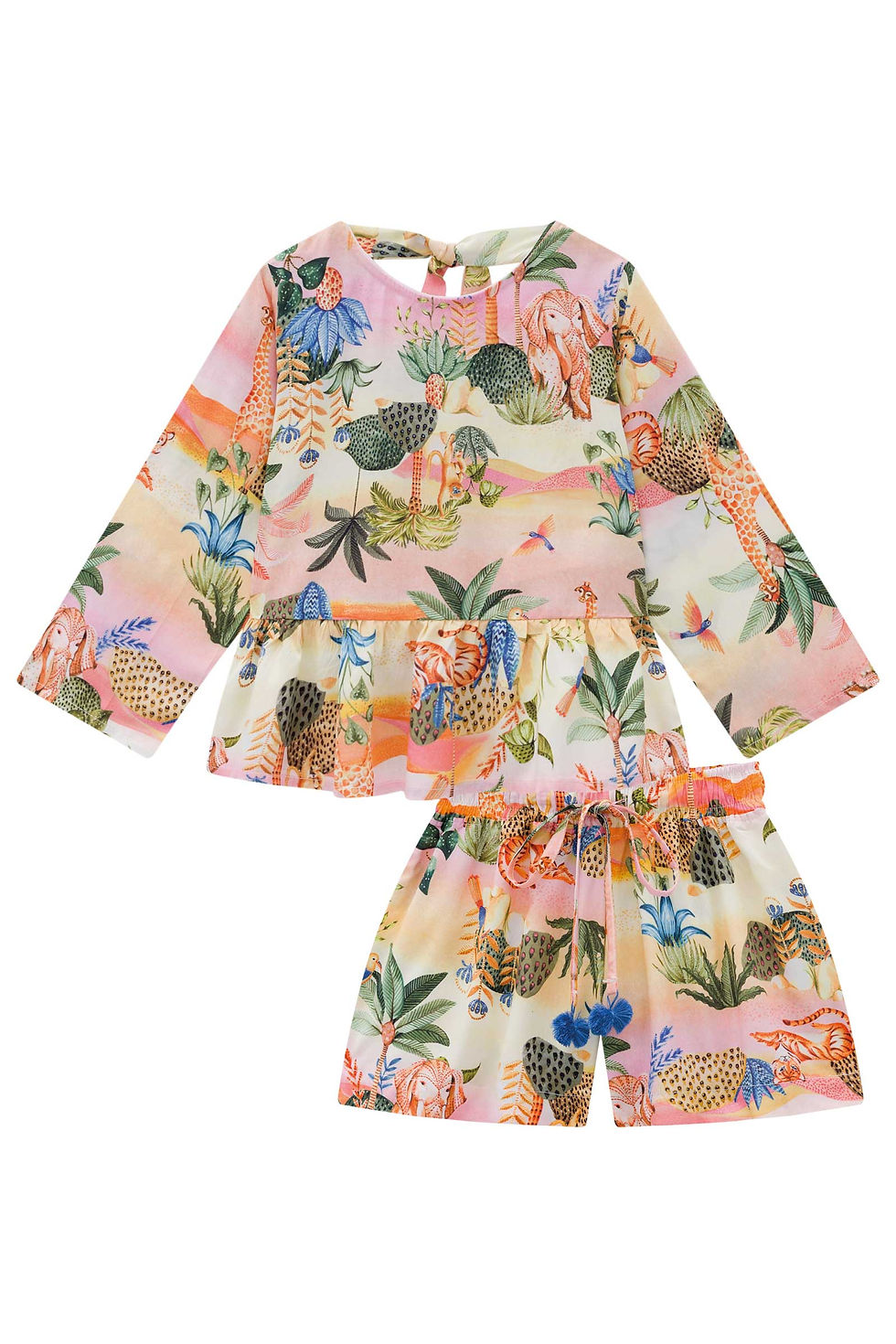 Miniatura: Conjunto de blusa e shorts em viscose com estampa digital - 50950