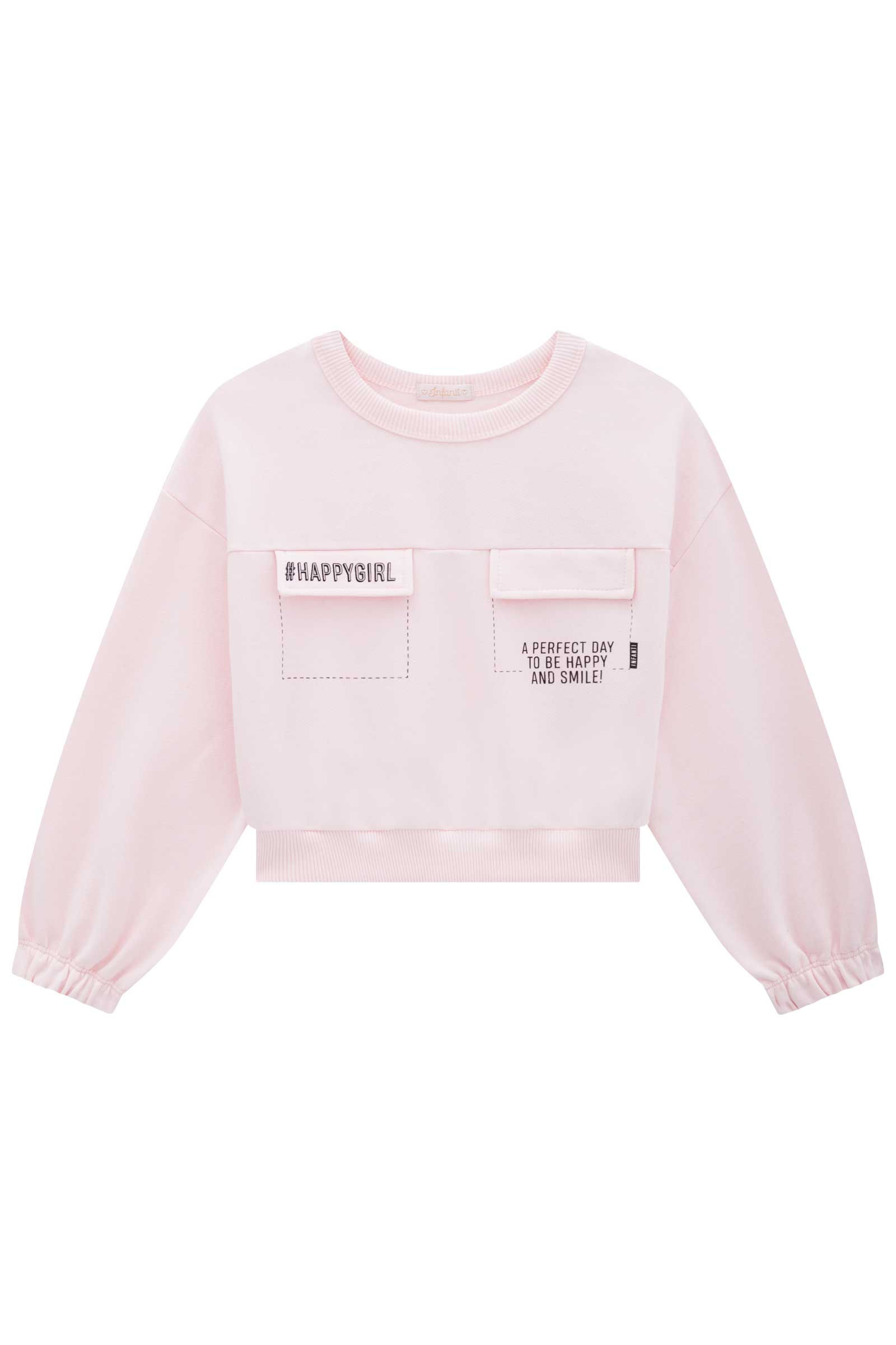 Blusão boxy baggt em moletom com pelúcia - 51127