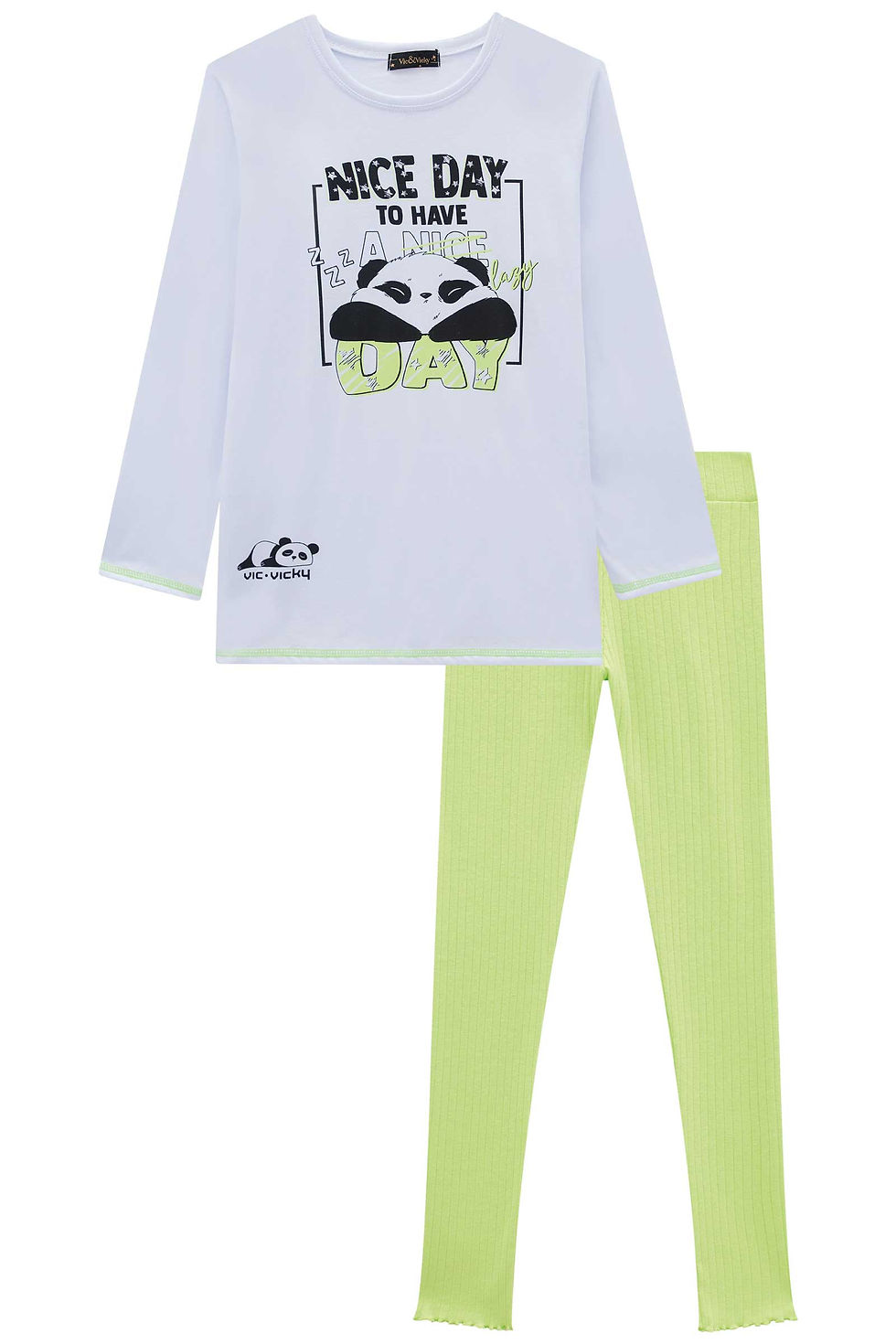 Miniatura: Conjunto de pijama blusa over manga longa - 51235