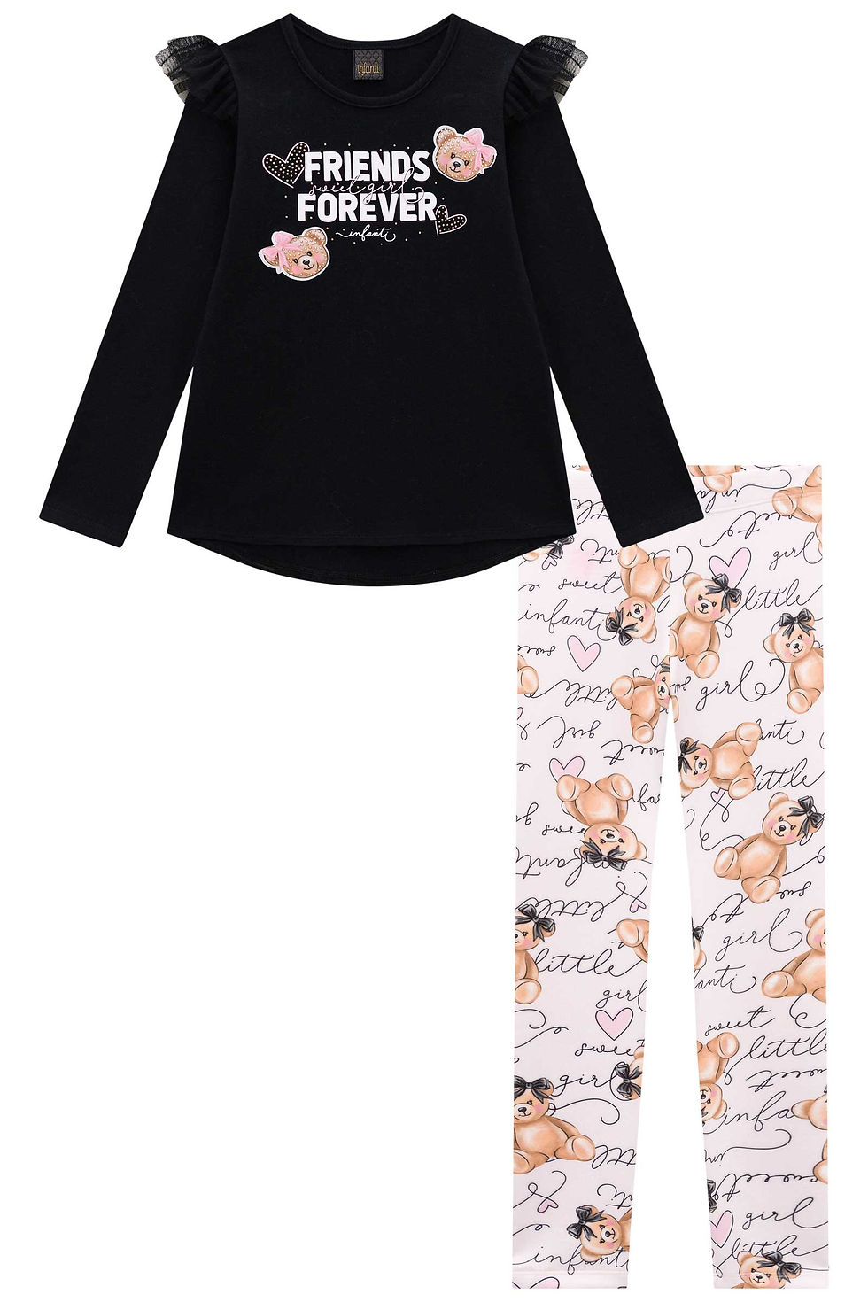 Miniatura: Conjunto de blusa em cotton e calça legging em fly tech - 51081