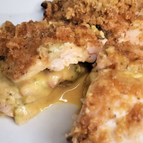 Coated Broccoli Cheddar Stuffed Chicken
