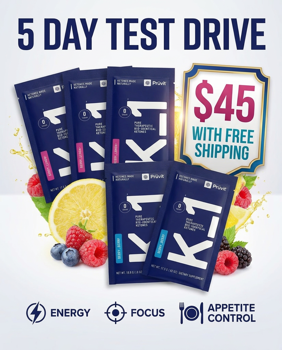 K-1 ketones drink mix packets special offer bundle for clean energy, focus, and ketosis support