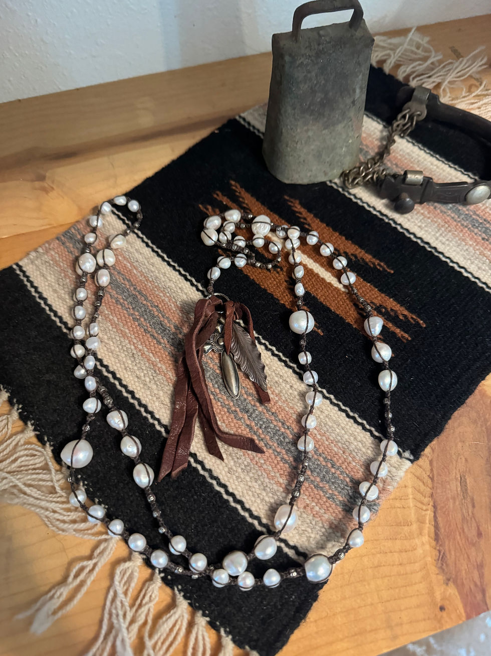 Thumbnail: Freshwater Pear Rosary Necklace