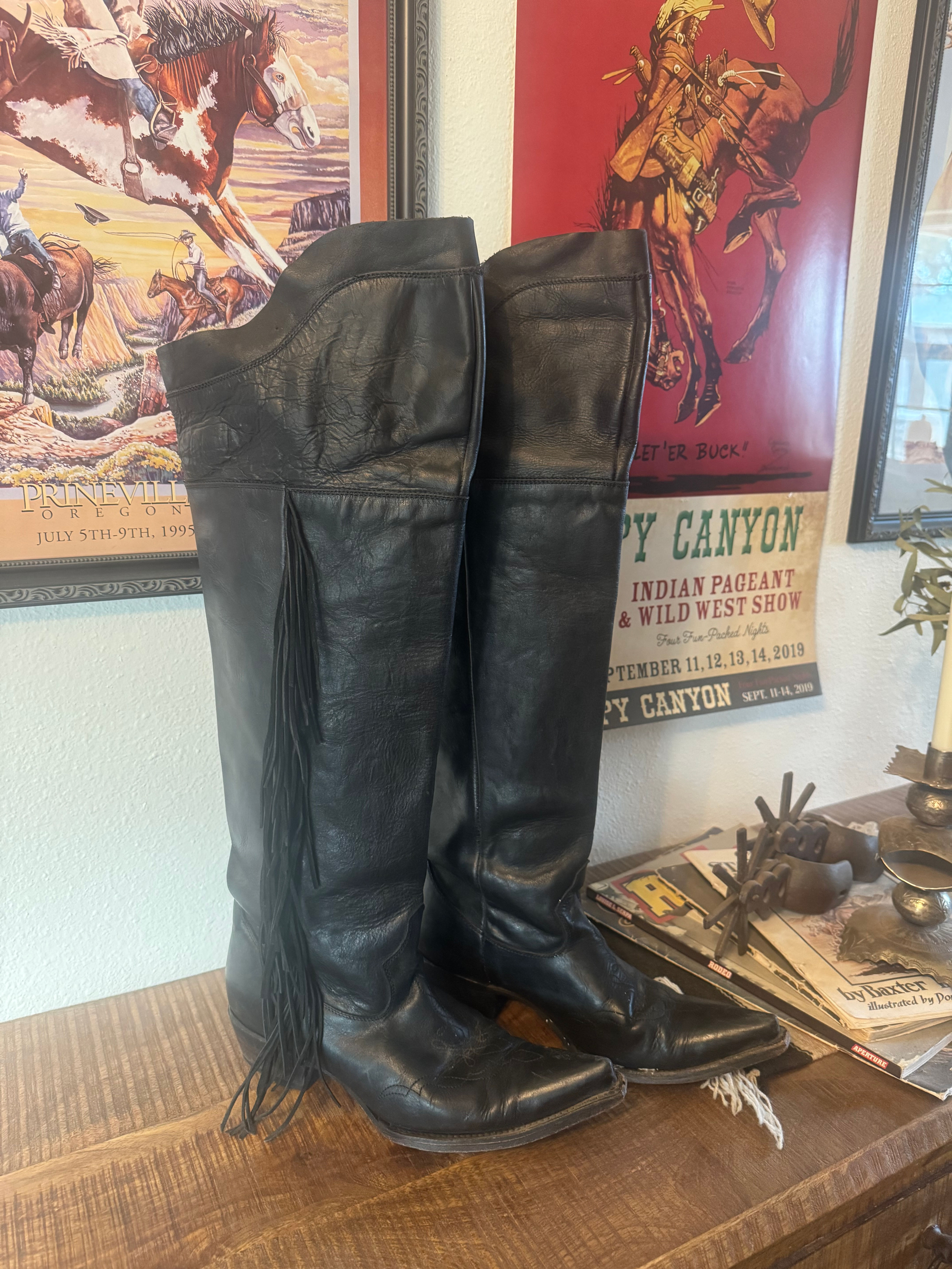 Over The Knee Fringe Boots