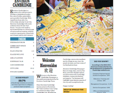 Envision Cambridge newspaper — fun facts and good community info