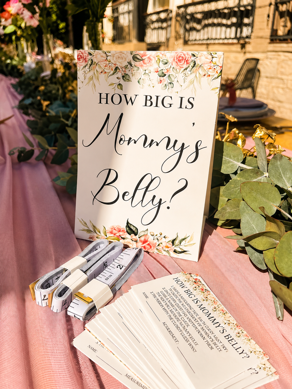 Mommy’s belly measurement game setup