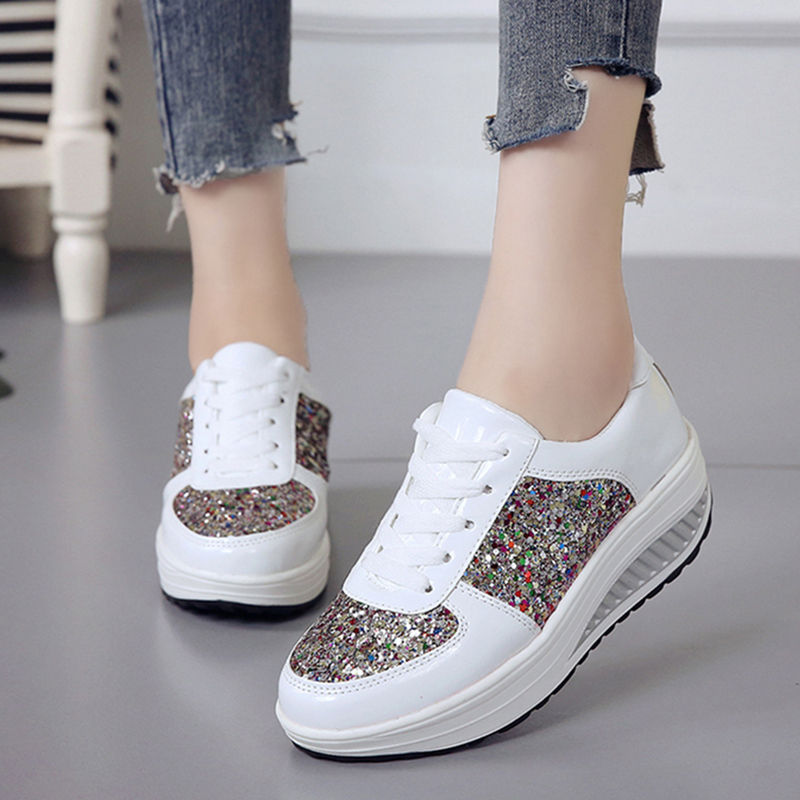 Miniatura: Bling Platform Sneakers for Women - Chunky Casual Shoes