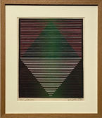 Serigrafia com intervenção do artista Ivan Serpa do ano de 1972, nas cores magenta, preto e branco. 