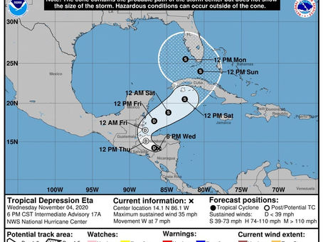 ETA Se degrada a depresión tropical