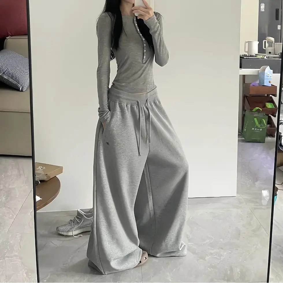 Thumbnail: High Street Women's Wide Leg Pants Drawstring Y2K Gothic Hip Hop Lady's Cargo