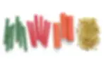 Assorted fertilizer spikes and granules in different colors on a white background