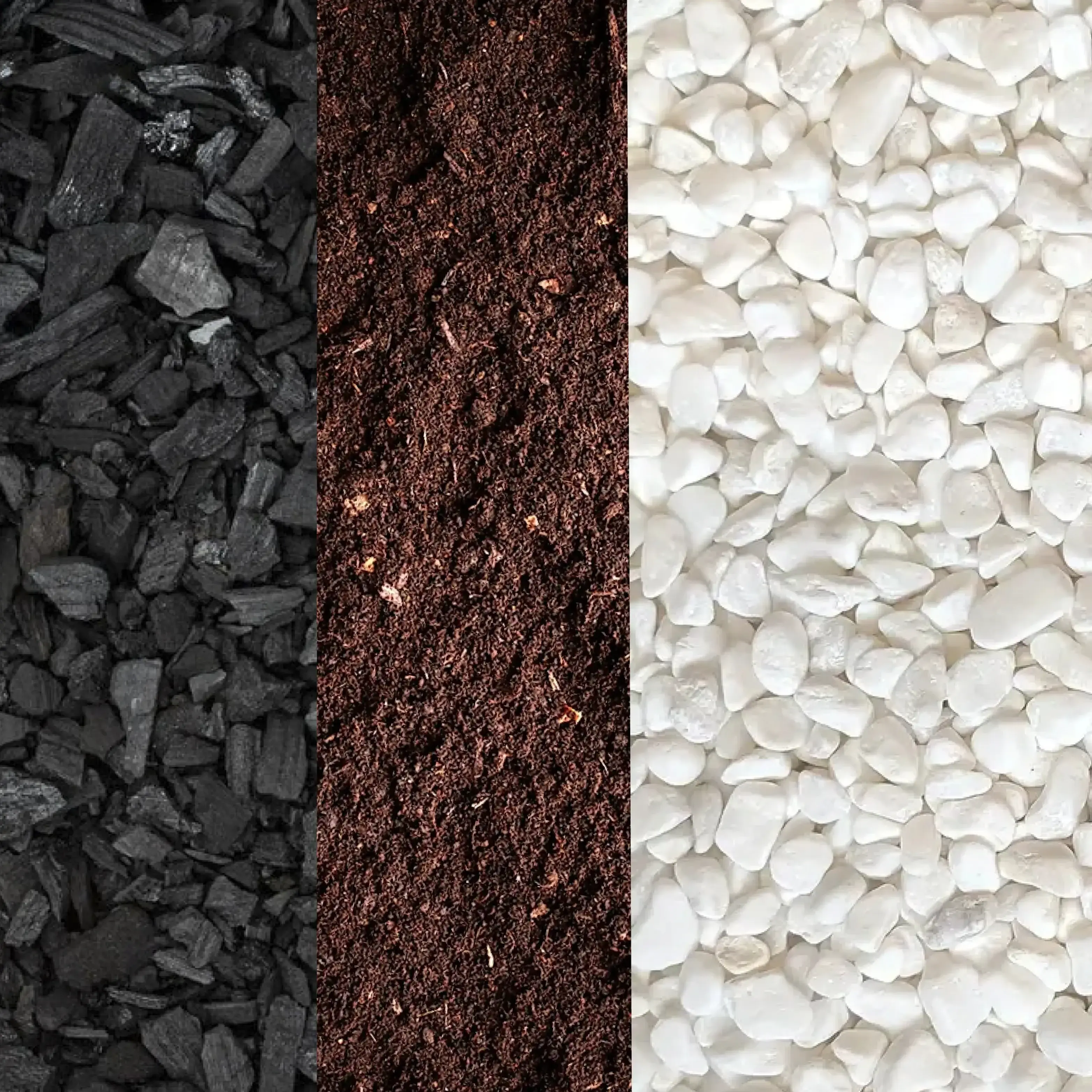 Mix for terrarium kits - gravel, soil, activated charcoal