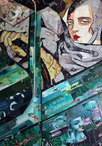 Tamara de Lampicka
Bugatti verde Paper collage su tela 70x100 cm