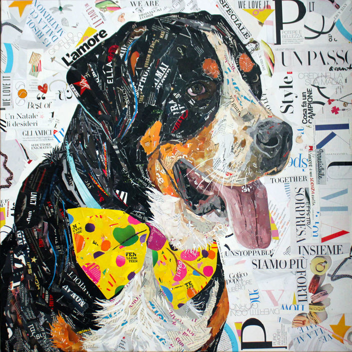 Kuma Paper collage on canvas
80x80 cm