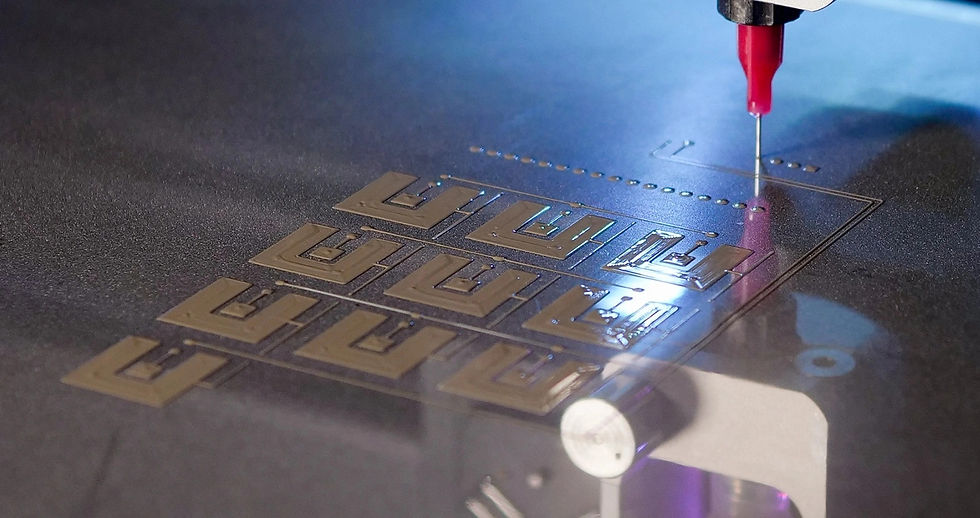 Figure 3: Base conductive layer being printed by NOVA