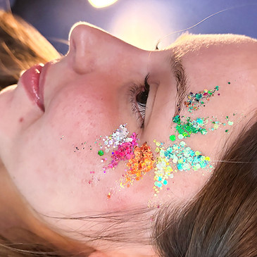 Glitter design on face