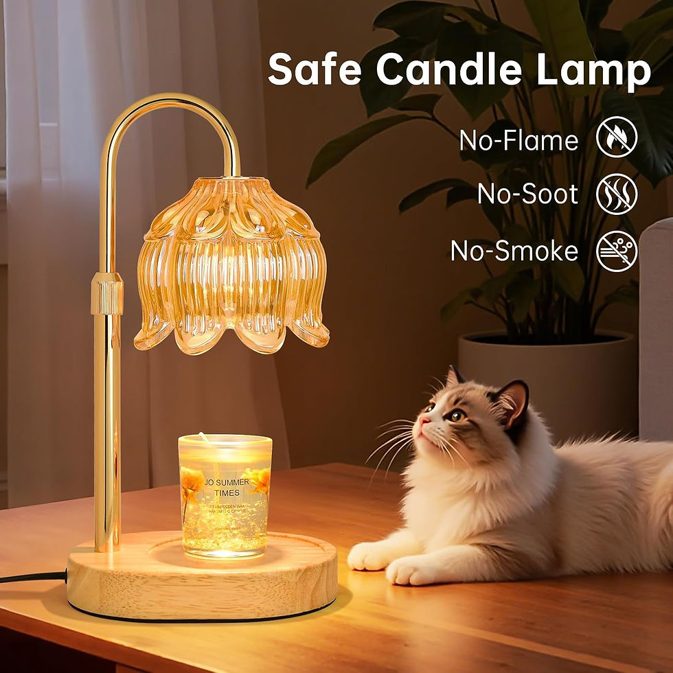 Thumbnail: Flower Amber Decorative Candle Warmer Timer Tabletop