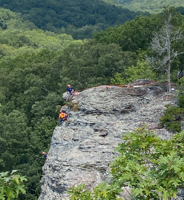 Garden of the God of the outdoors with rock climbers.