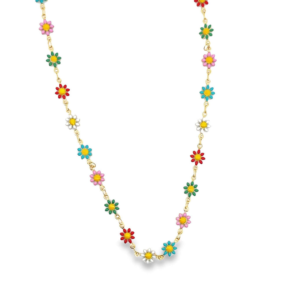 Thumbnail: Enamel Multicolor flower earrings