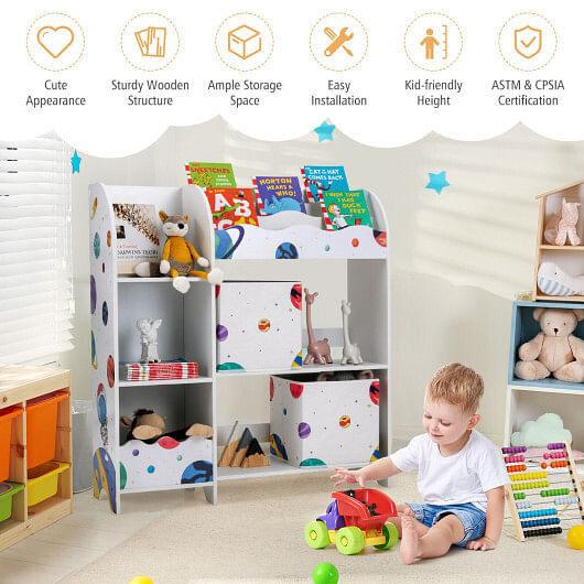 Thumbnail: Kids Toy and Book Organizer Children with Storage Bins