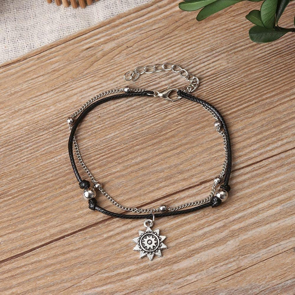 Thumbnail: Vintage Boho Multi Layer Sun Anklet Ankle Bracelet