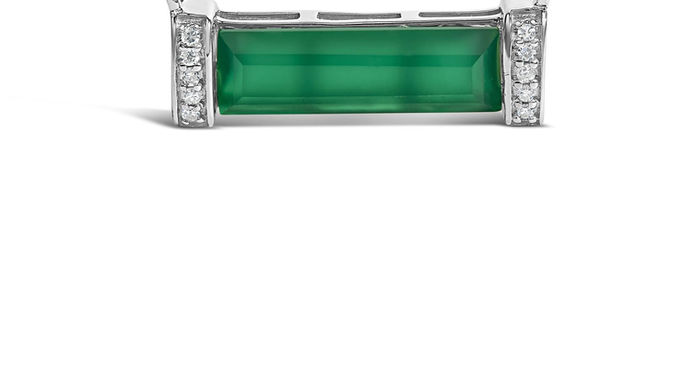 Elevate your look with this beautiful emerald and diamond pendant