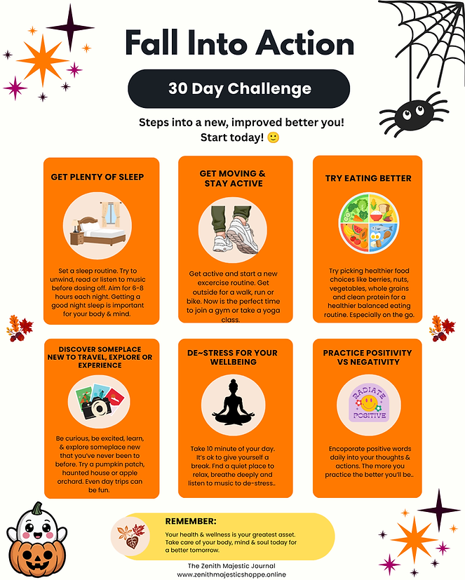 Fall Into Action Challenge with 30 day step into a new improved better you.
