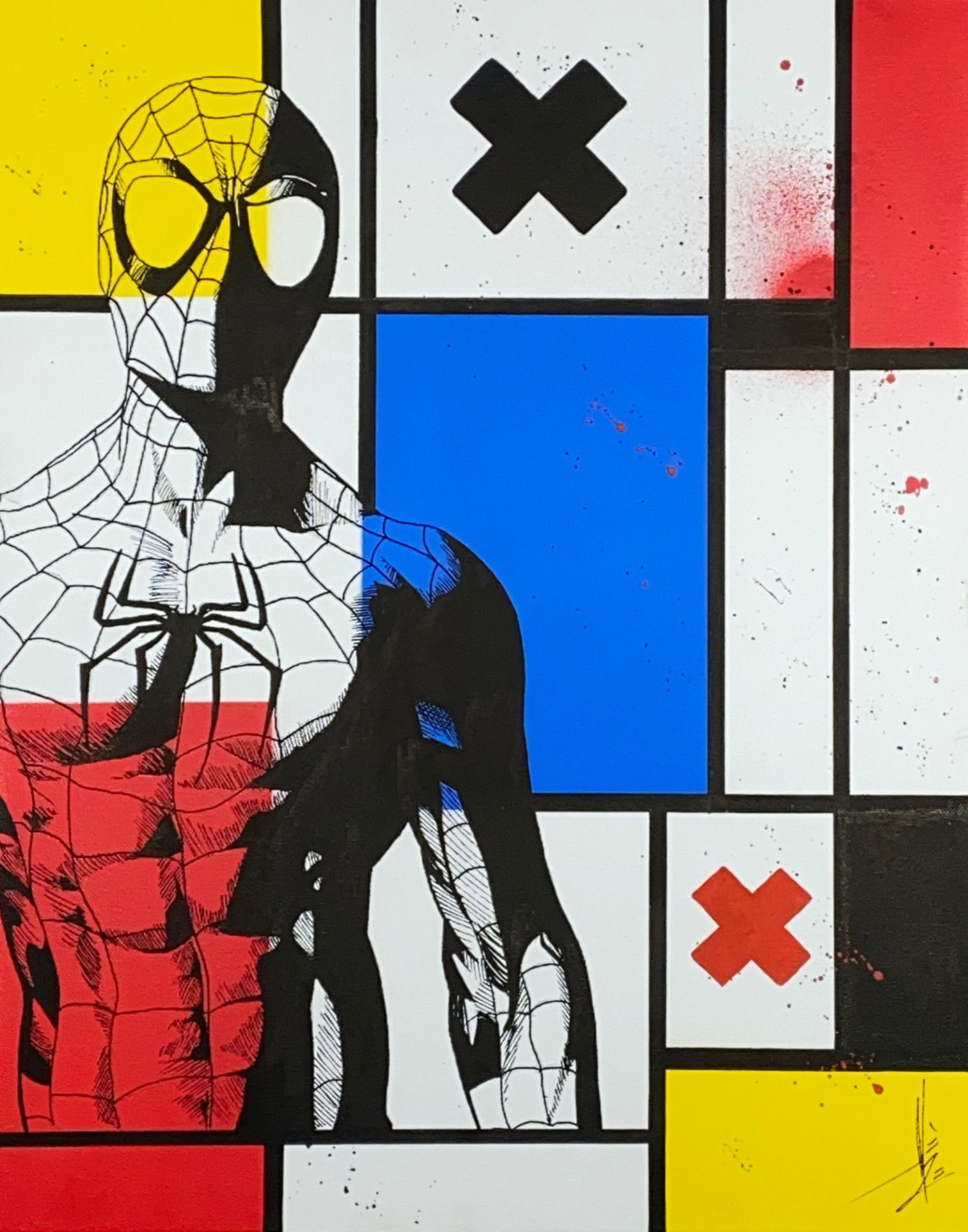 "Spiderman - Mondrian and Friends" de Aleze