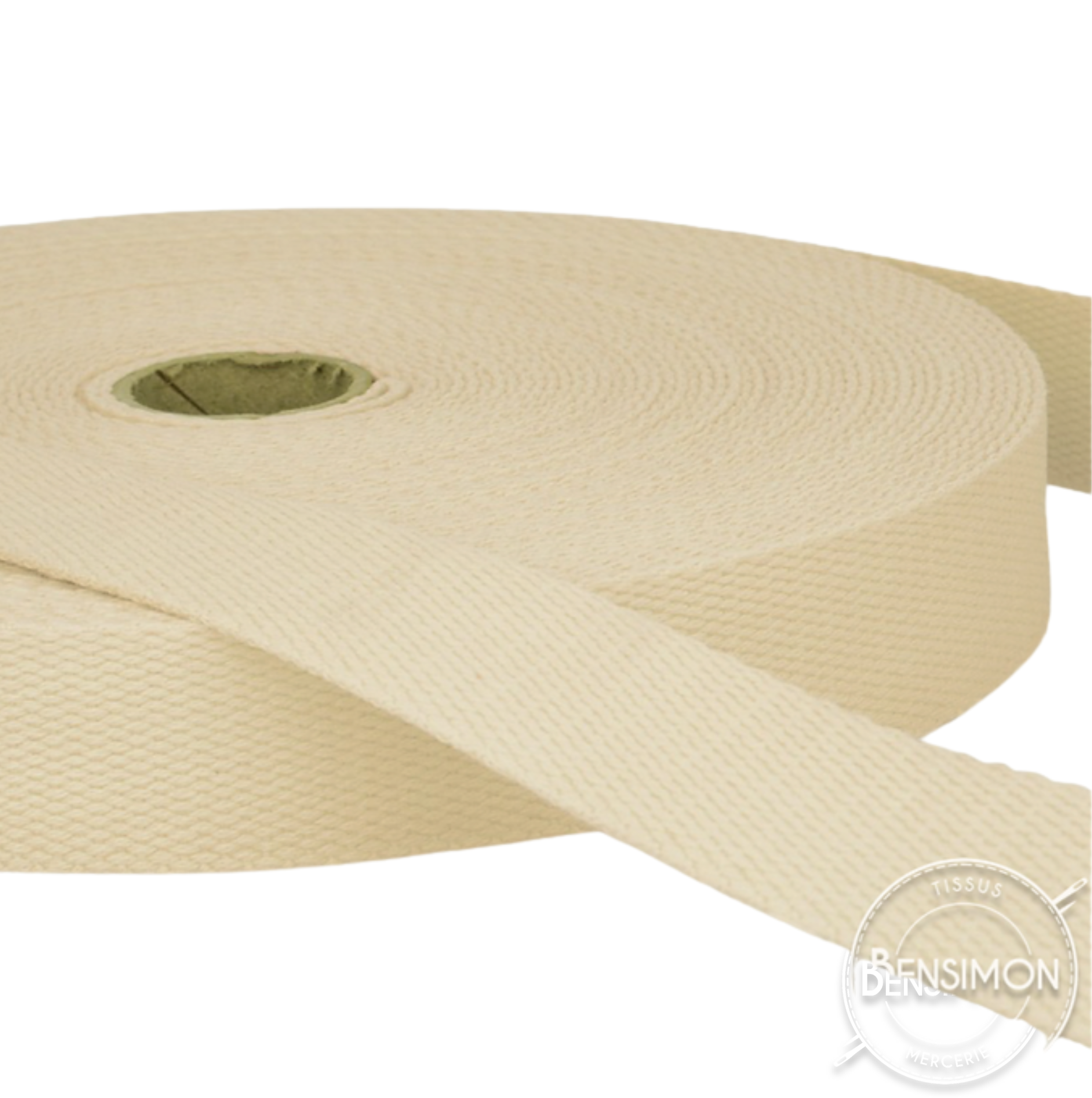 Sangle 100% coton souple 30mm - Écru