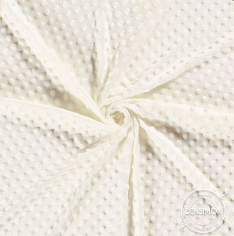 Tissu Minky à Pois Ecru X 1M Tissus Bensimon