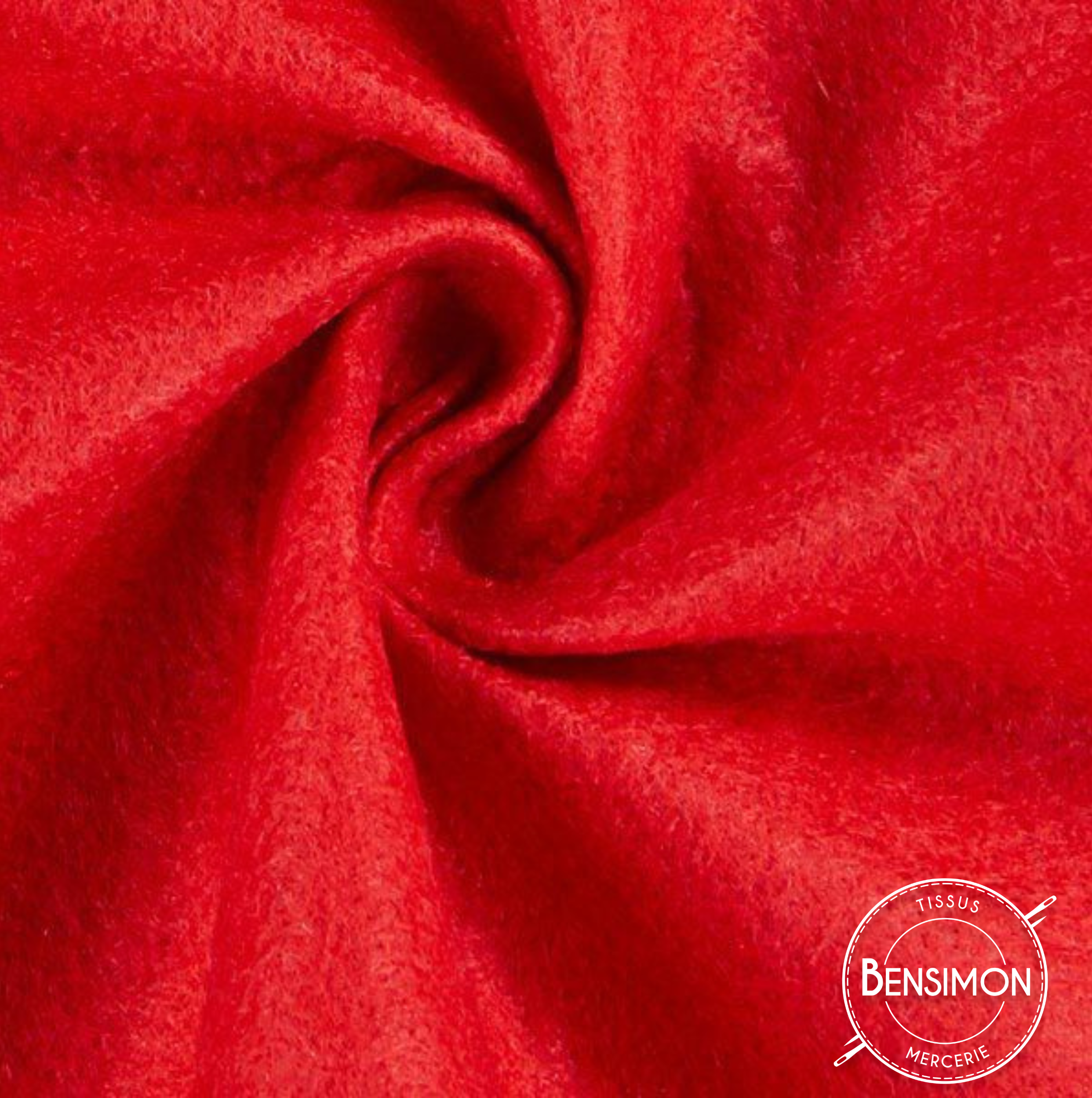 Tissu Feutrine laize 90 - Rouge x 1M