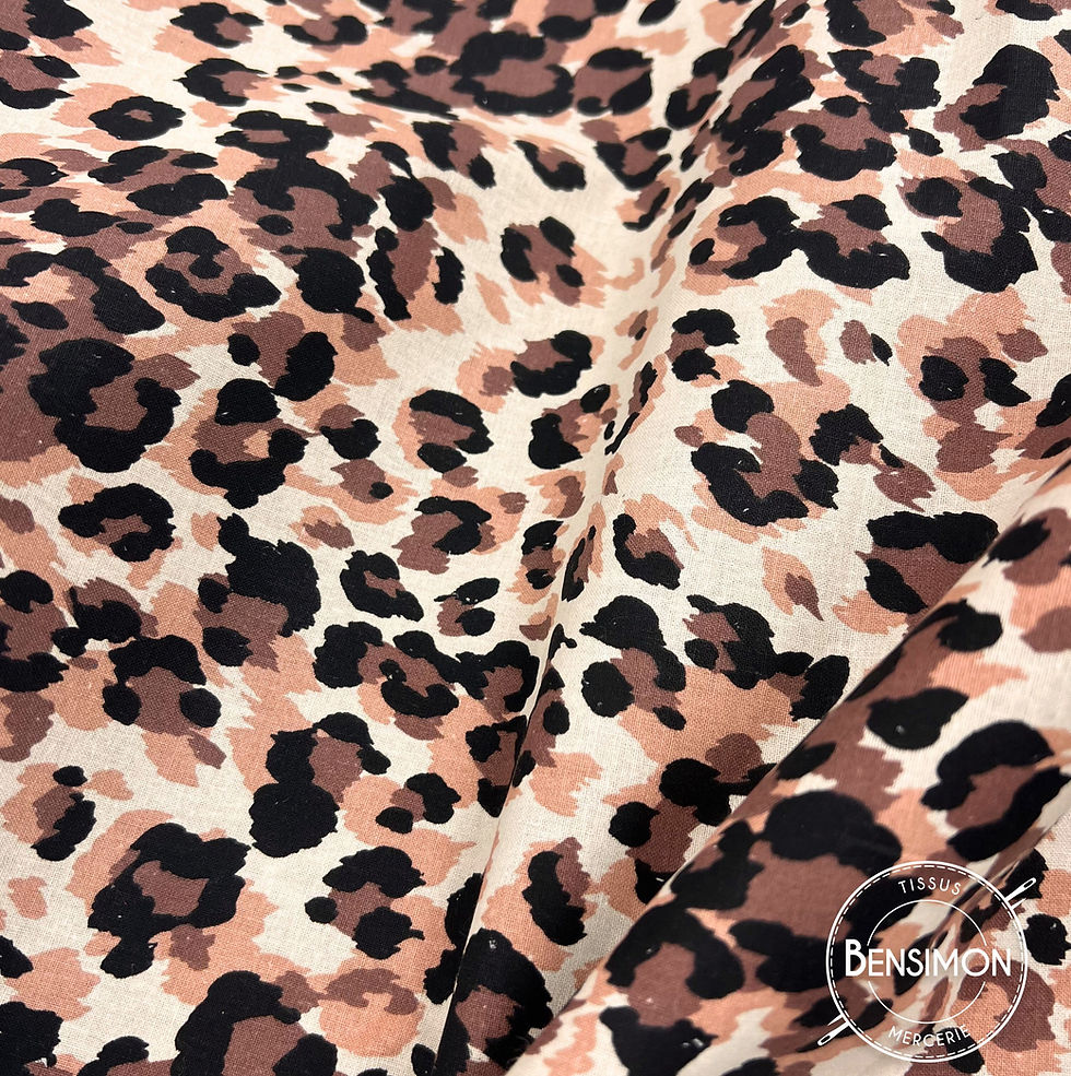 Tissu cretonne coton imprimés - Panthère X 50cm