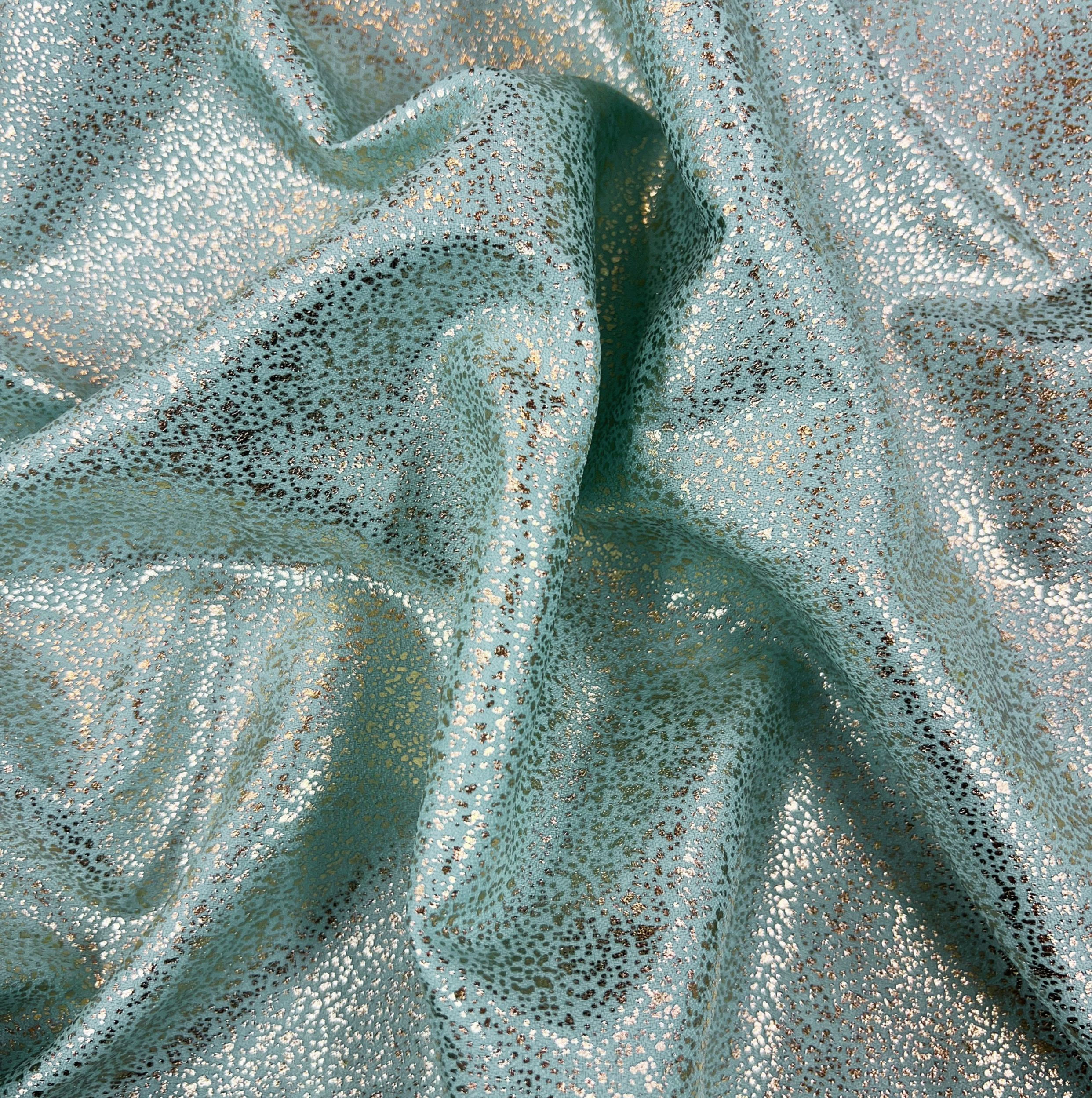 Tissu Crêpe Foil - Ciel X 1M