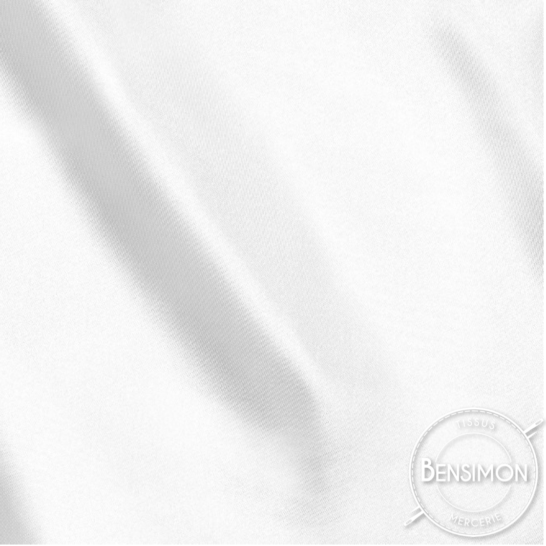 Tissu satin uni léger - Blanc X 1M