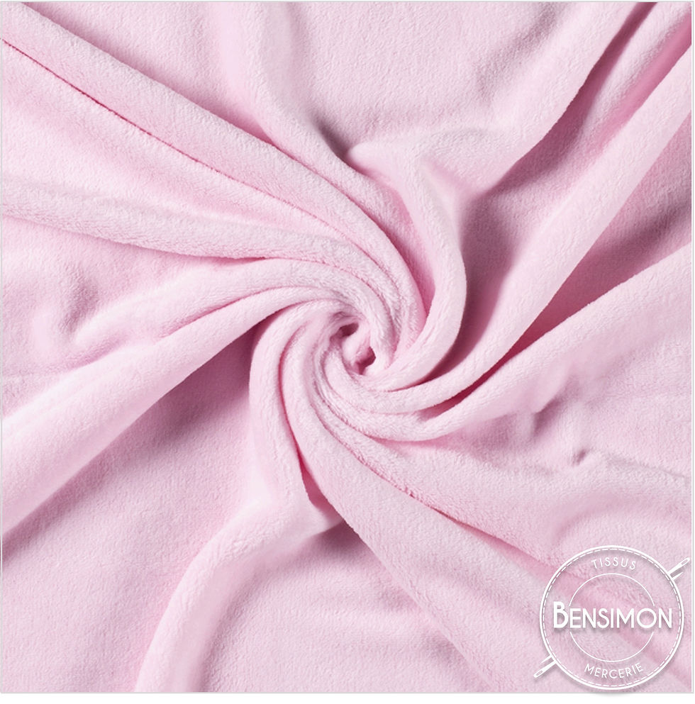Tissu Polaire Doudou double face - Rose clair X 1M