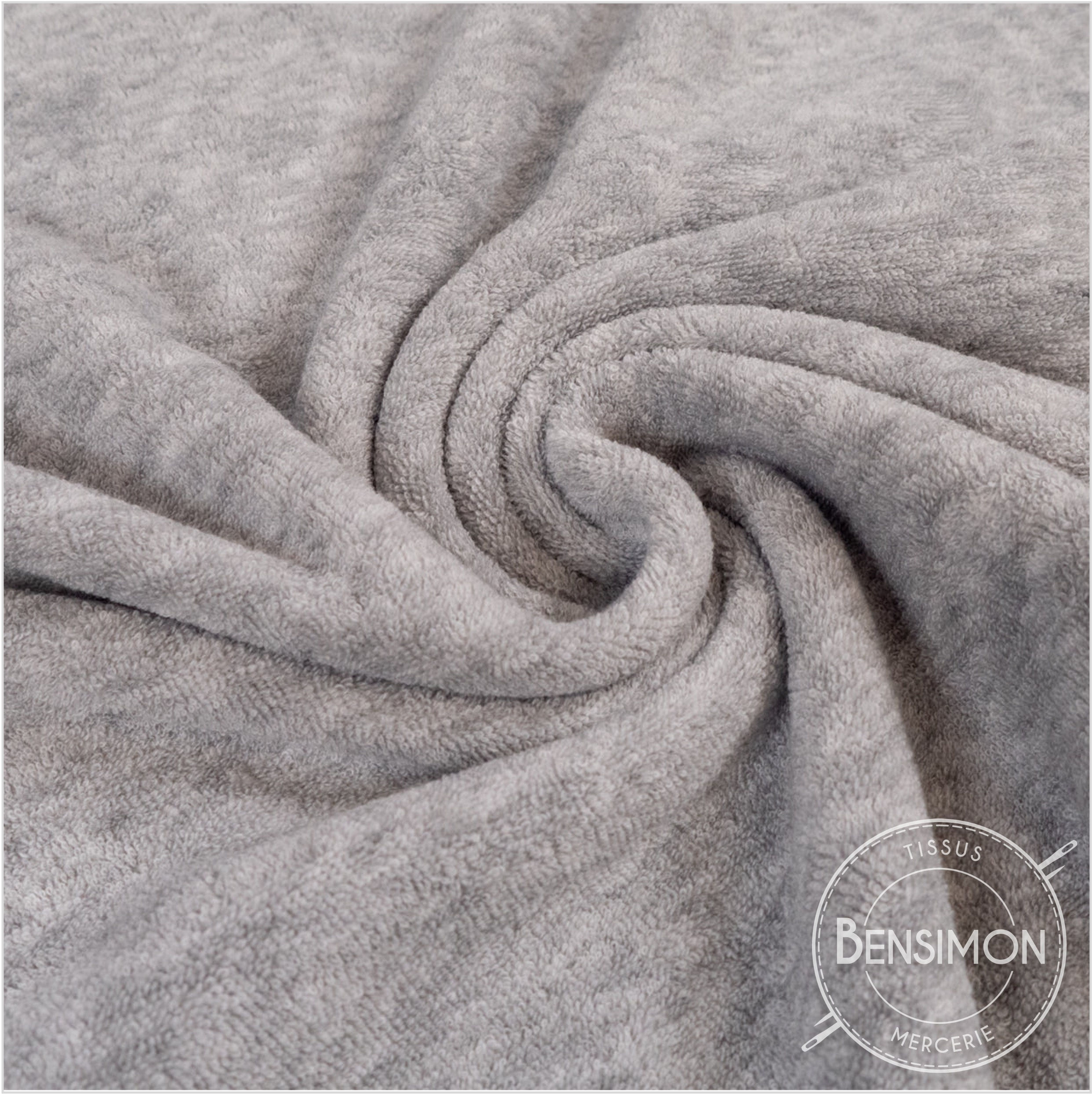 éponge maille bouclette gris chiné