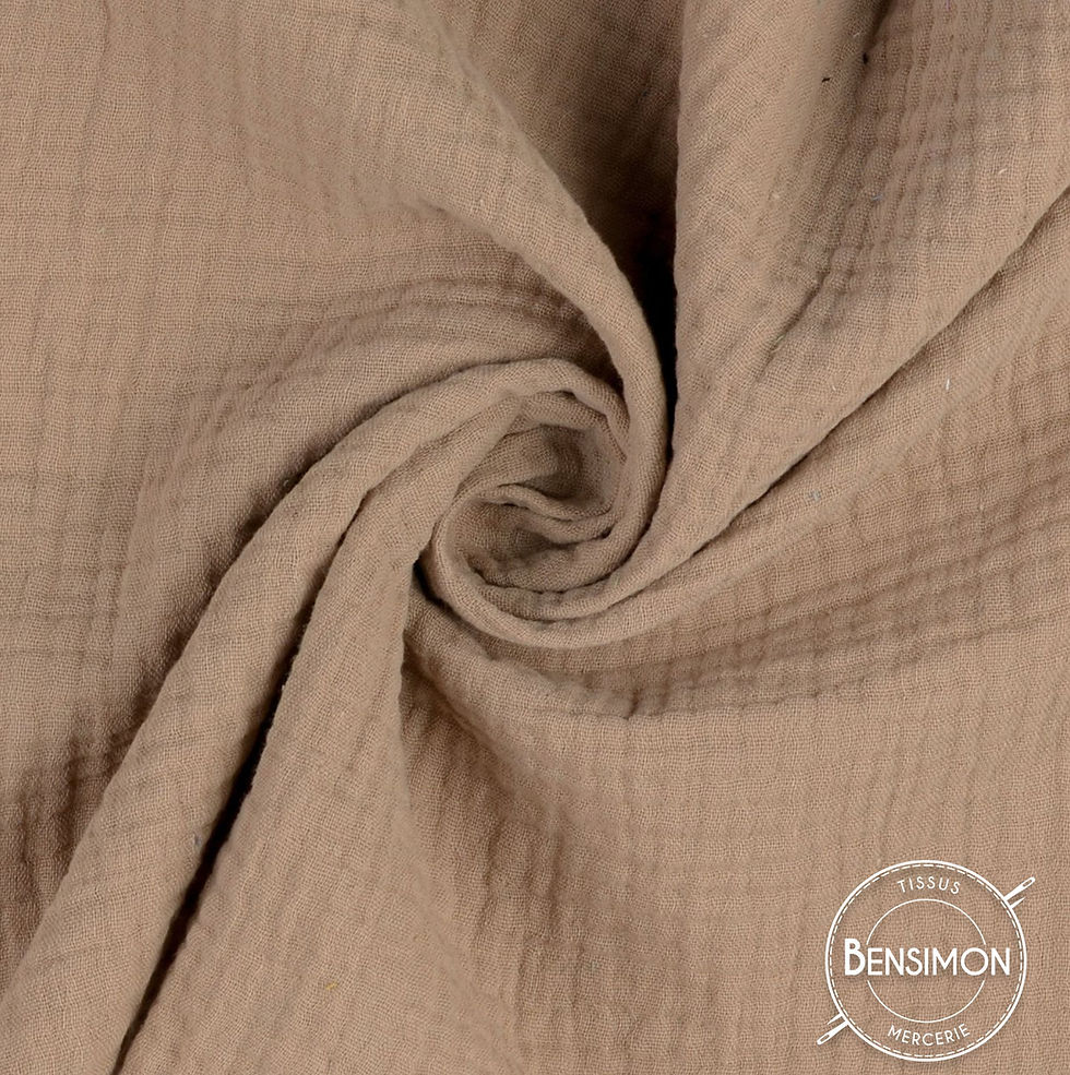 double gaze coton oekotex lange marron glacé
