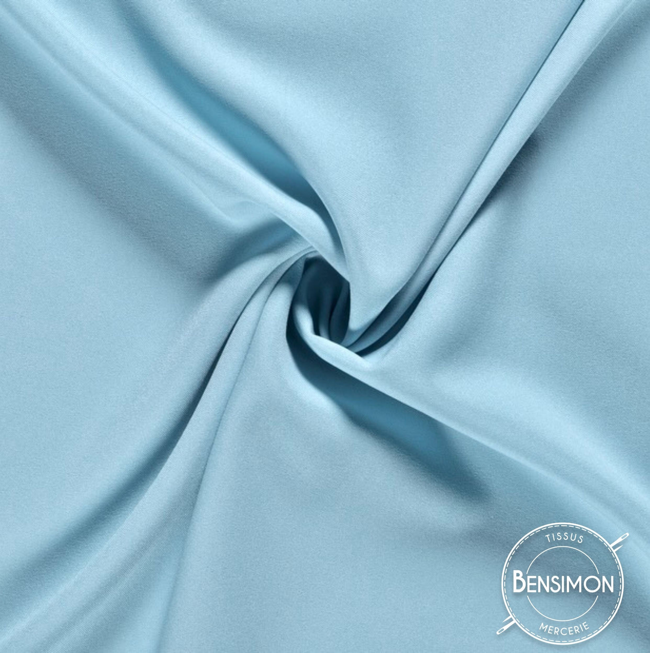 Tissu Burlington polyester infroissable X 1M - Bleu ciel
