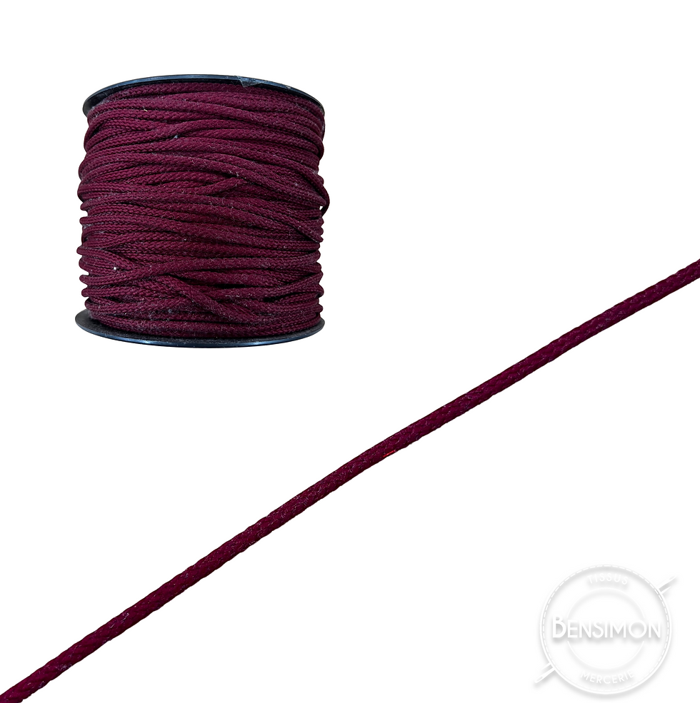 Miniature : Cordon 4mm Rouge / Rose / Bordeaux x 1M